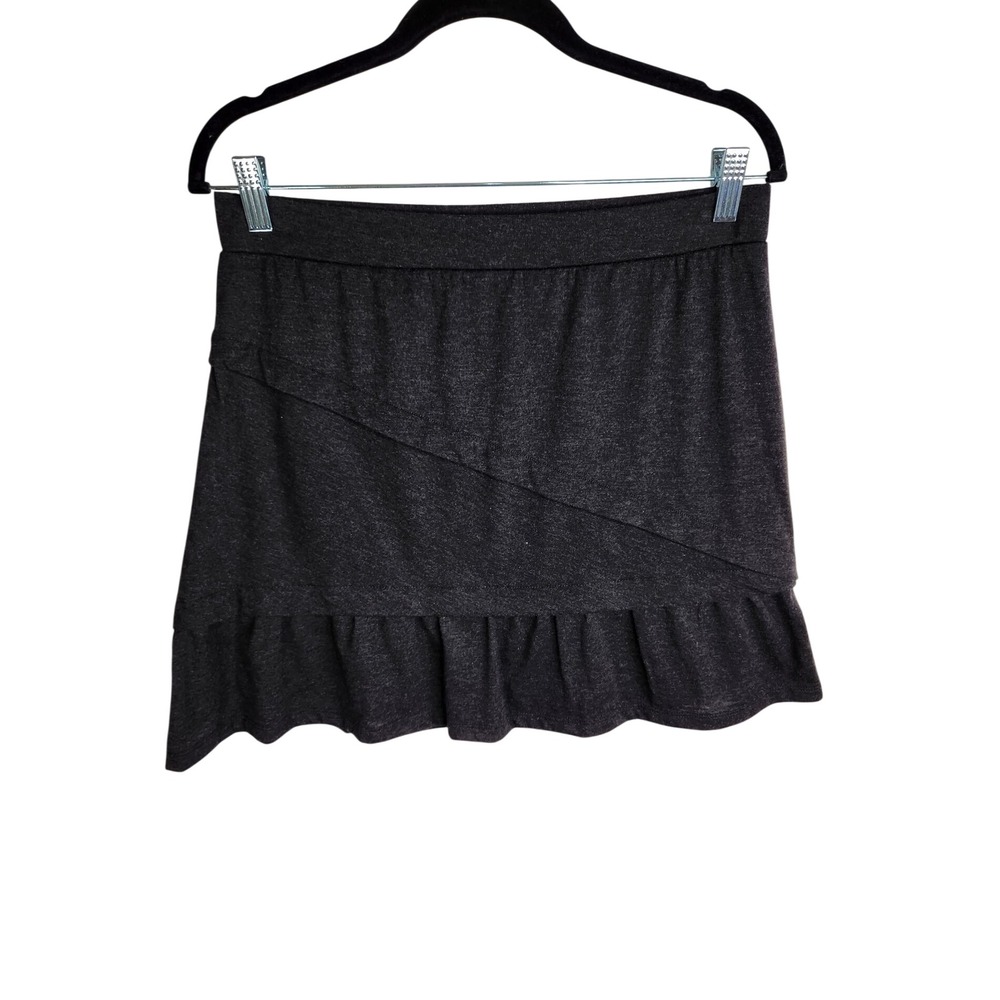 prAna Skirt Womens Small Black Leah Mini A-Line Wool Blend Ruffle Casual
